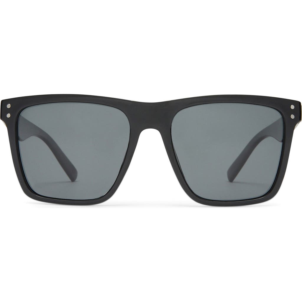 Aire Kraz 53mm Polarized Square Sunglasses In Black/smoke Mono Pol