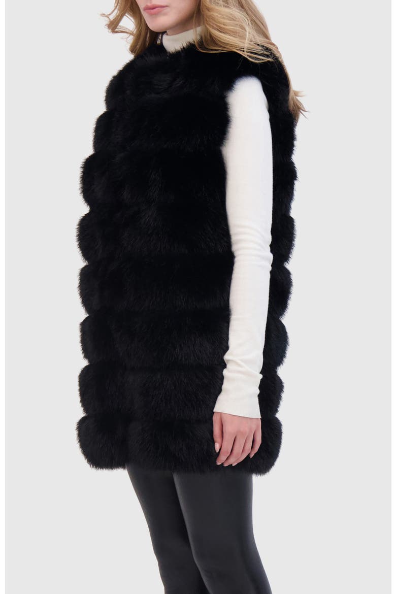 Fur-Free Fox (Faux Fur) Vest, Alternate, color, BLACK