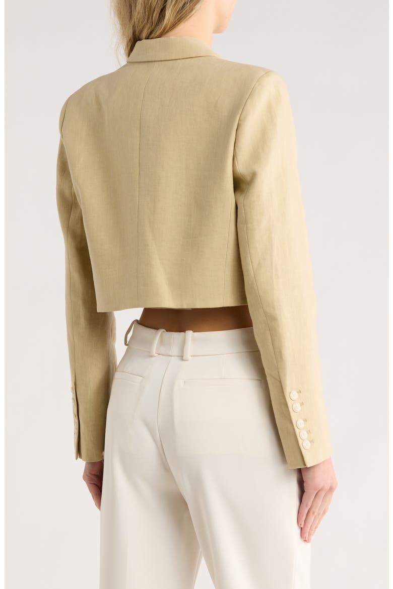 Hunter Cropped Linen Blazer, Alternate, color, SAFARI