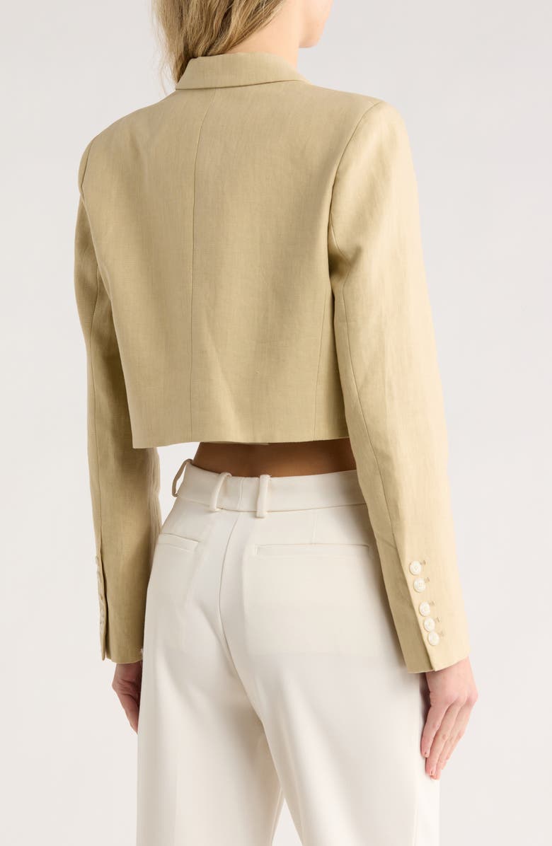 TWP Hunter Cropped Linen Blazer, Alternate, color, Safari
