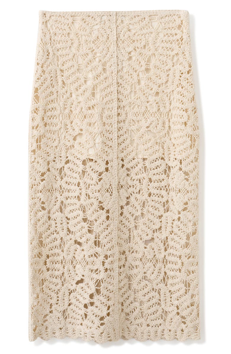 MANGO Chunky Stitch Cotton Blend Skirt, Alternate, color, Sand