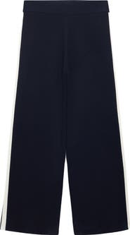 MANGO Side Stripe Pull-On Straight Leg Knit Pants