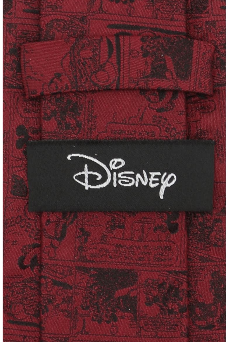 Mickey Mouse Comic Panels Silk Tie, Alternate, color, RED