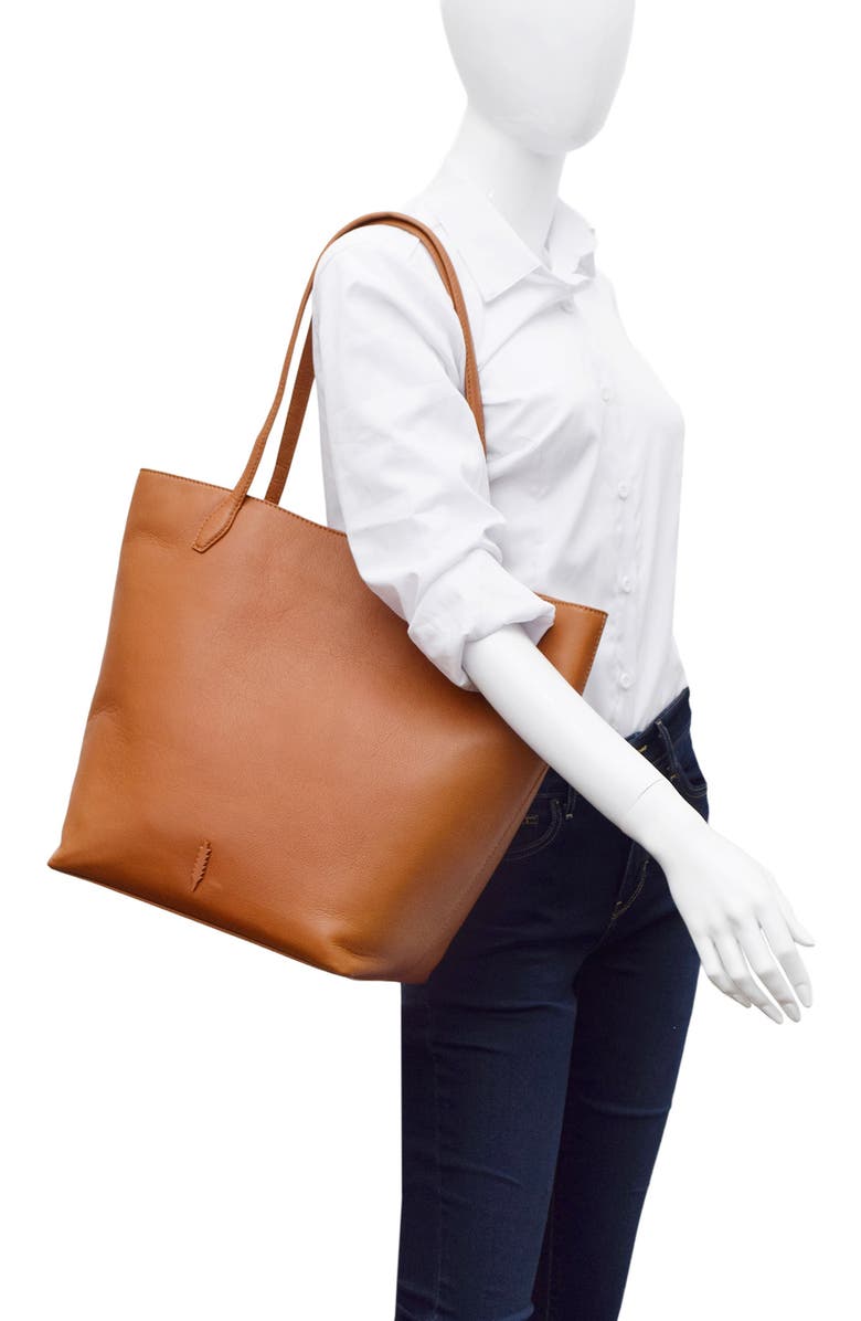 Thacker Large Asher Leather Tote, Alternate, color, Cognac