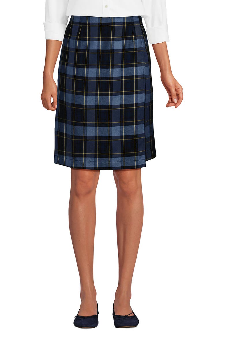 School Uniform  Plaid  A Line Tab Skort Top of Knee, Main, color, Classic Navy Plaid