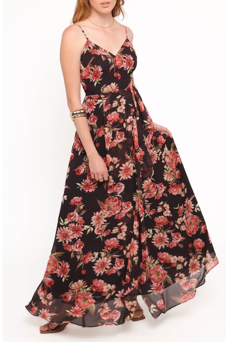 Naver Floral Print Sleeveless Maxi Dress, Main, color, BLACK FLORAL