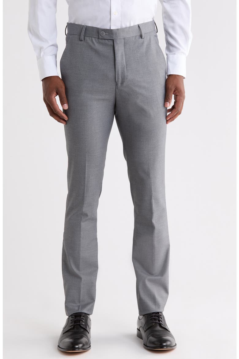 Skinny Fit Dress Pants, Main, color, MID GREY
