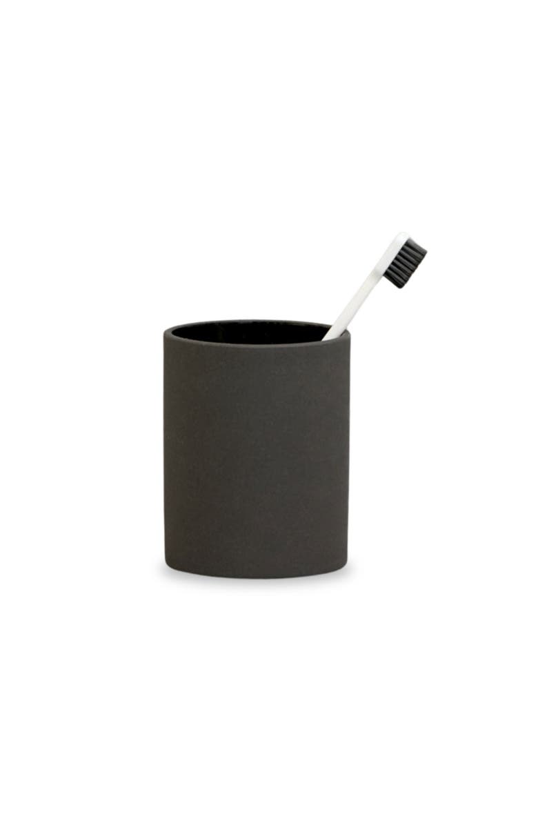 ESKO Sabia Toothbrush Holder Reusable Tumbler Vanity Bathroom Accessories, 8.5cm x 10.5cm, Main, color, Black