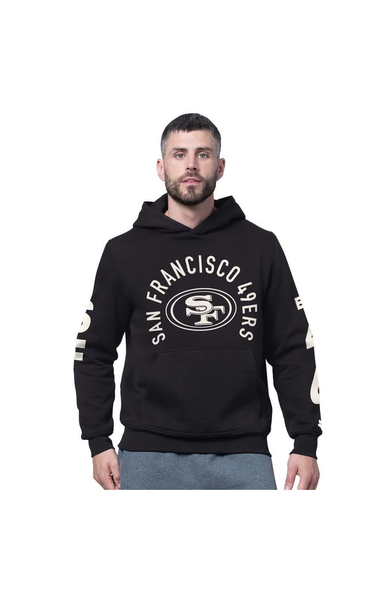 STARTER Men
s Starter Black San Francisco 49ers Handoff Fleece Hoodie Sweatshirt, Main, color, Black