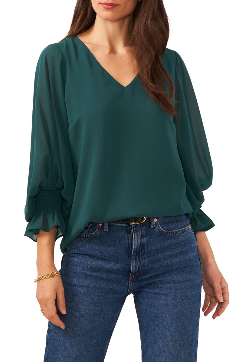 Vince Camuto Blouson Sleeve Top, Main, color, 