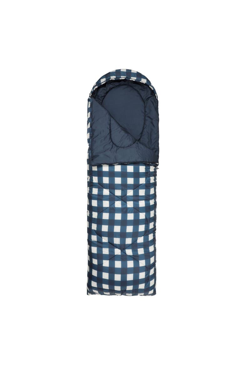 Mid Season Checked Left Zip Sleeping Bag, Alternate, color, Dark Blue