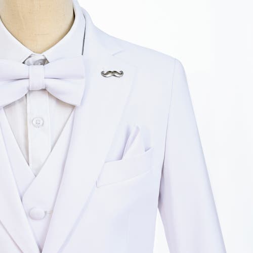 Moustache Peak Lapel Tuxedo Set In White