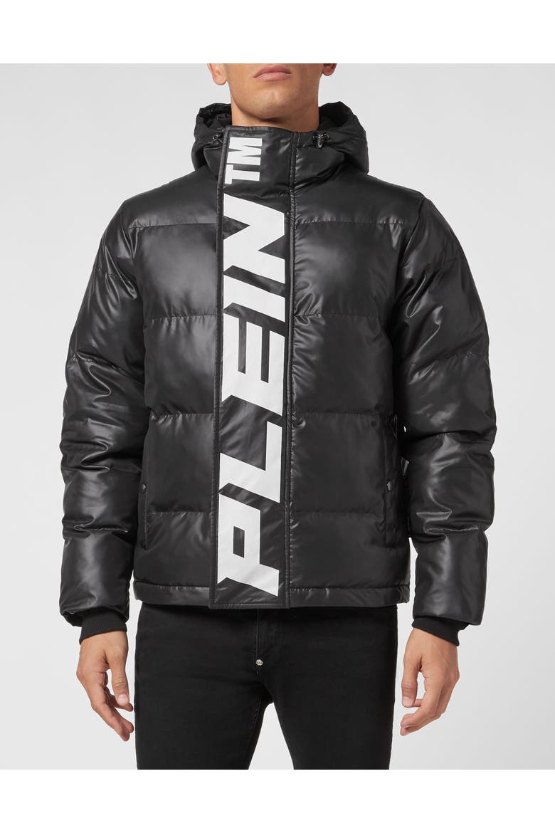 Nylon Down Jacket Men, Main, color, black