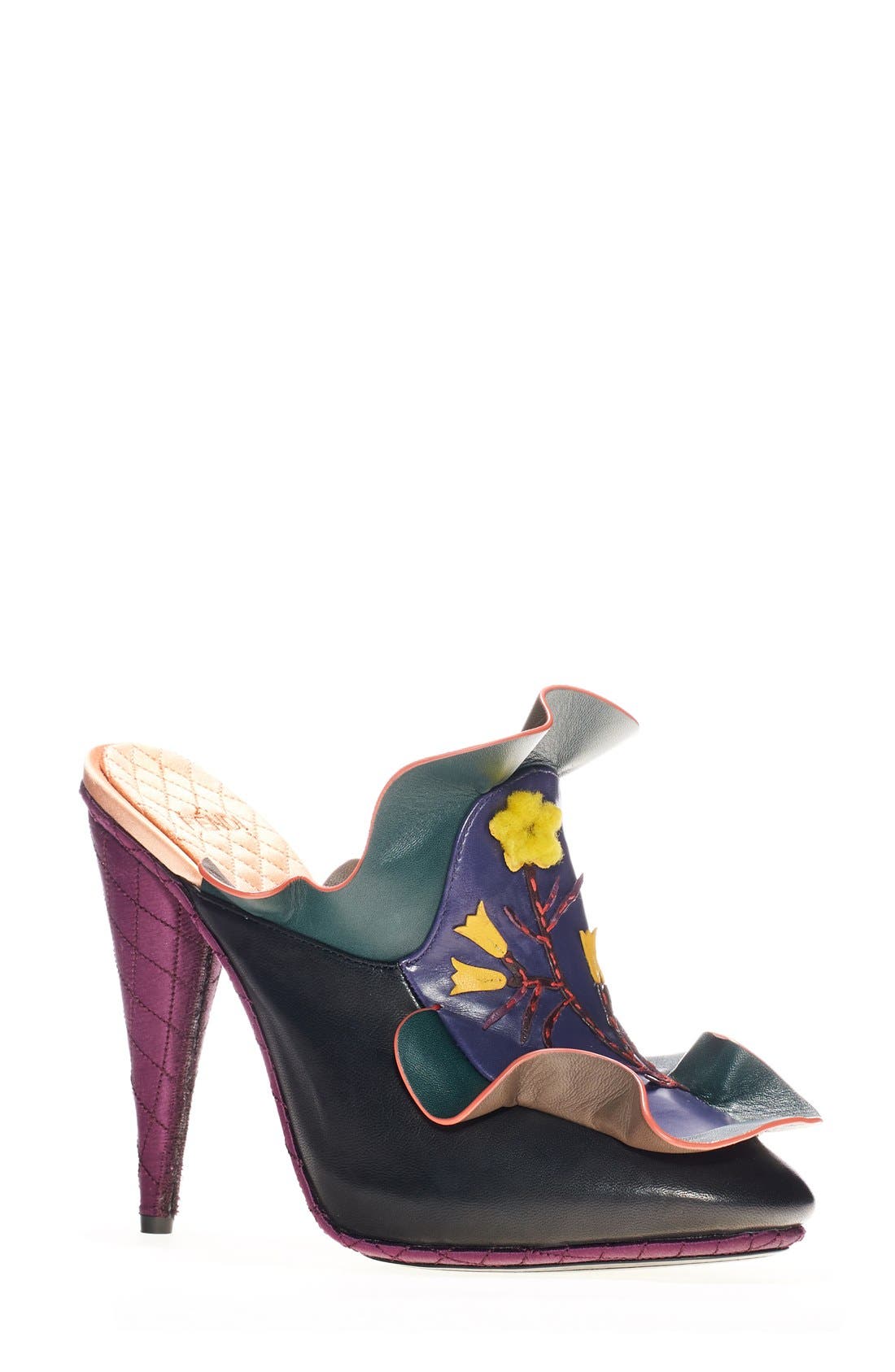 Fendi 'Embroidered Waves' Mule, Main, color, 