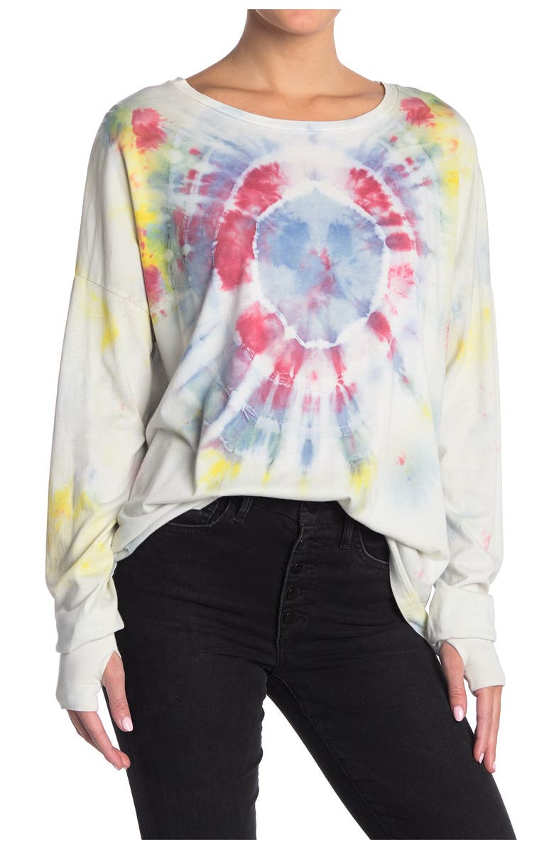 The Laundry Room Lovely Tie Dye Print Sleep Shirt, Main, color, 