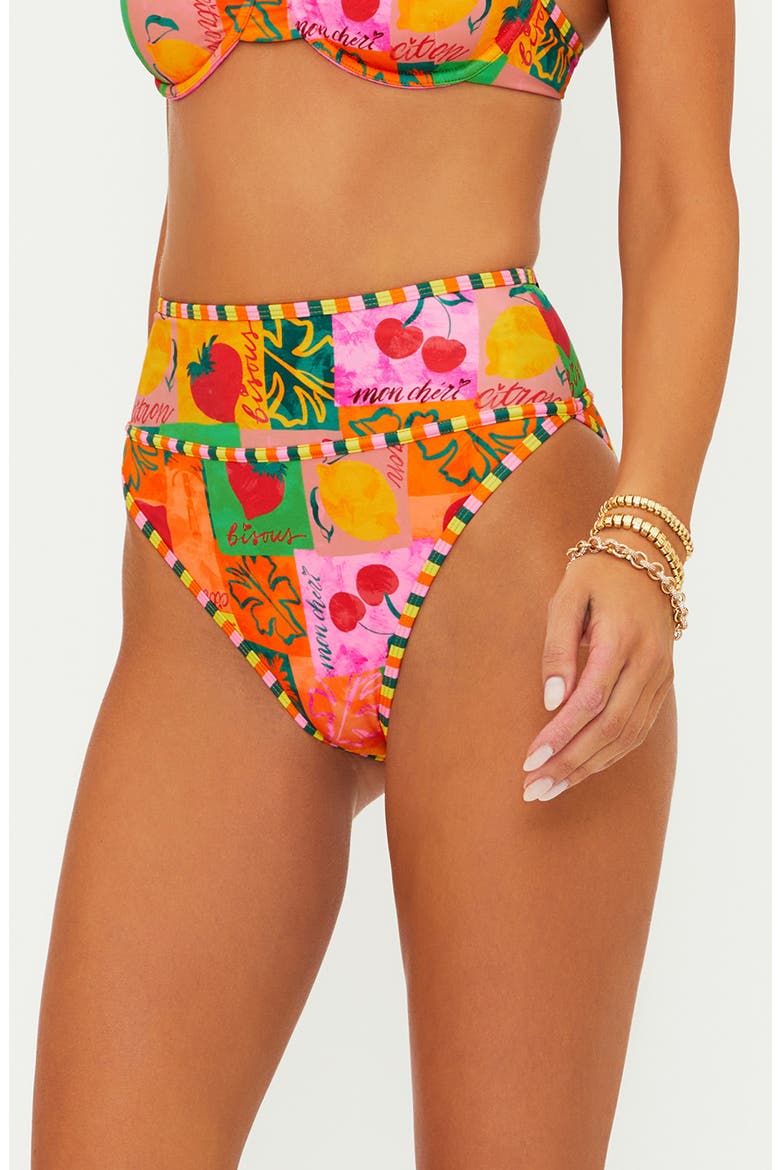 Carlotta High Waist Bikini Bottoms, Alternate, color, FRUIT MAR