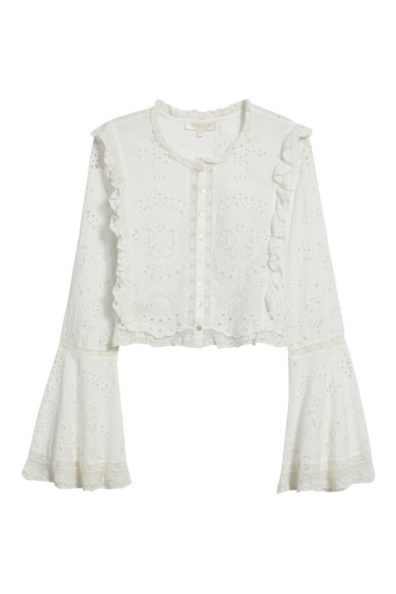 Hawthorn Cotton Broderie Anglaise Top, Alternate, color, WHITE