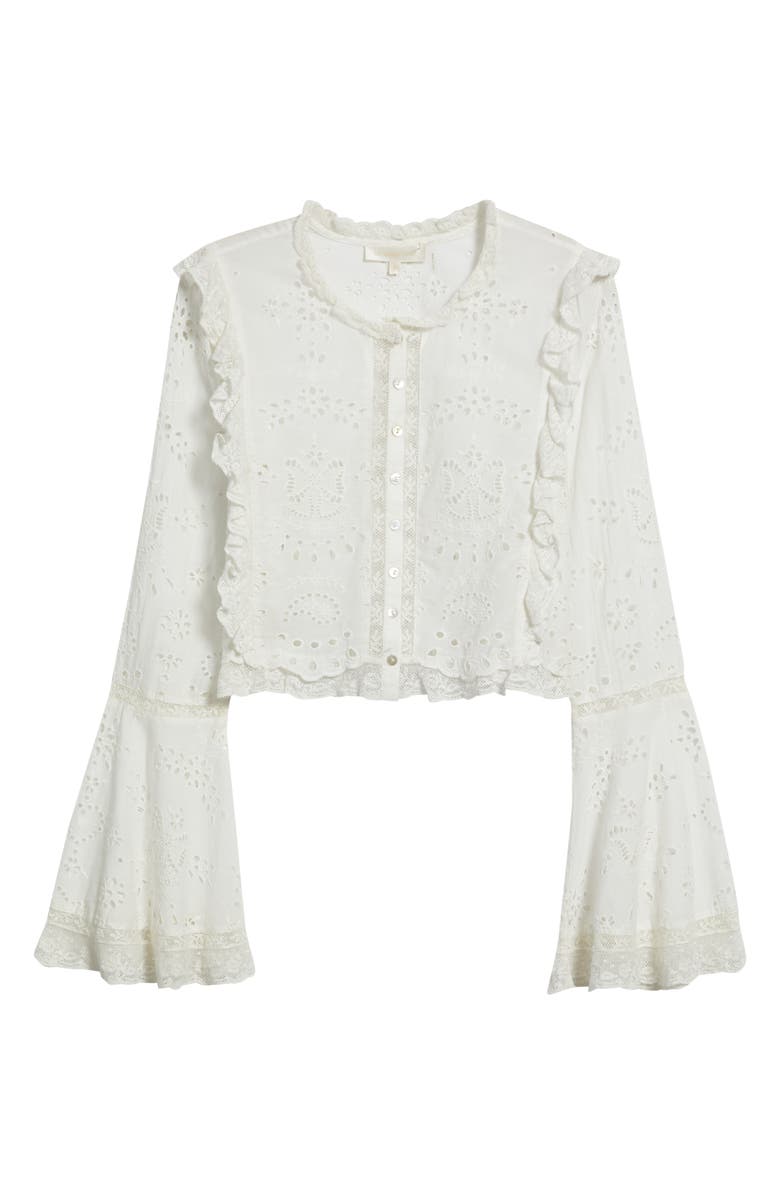 LoveShackFancy Hawthorn Cotton Broderie Anglaise Top, Alternate, color, 