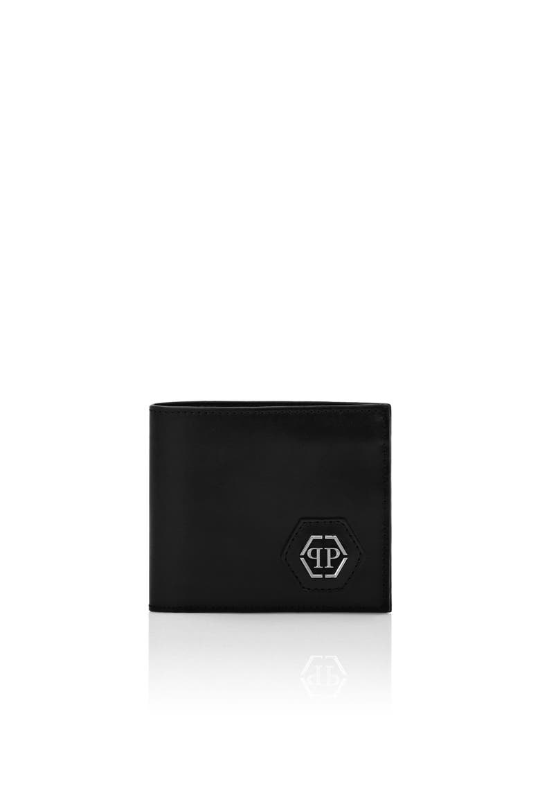 French Wallet Hexagon Men, Main, color, black