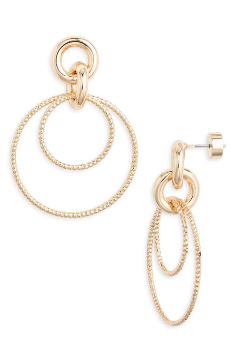 Linked Double Hoop Earrings