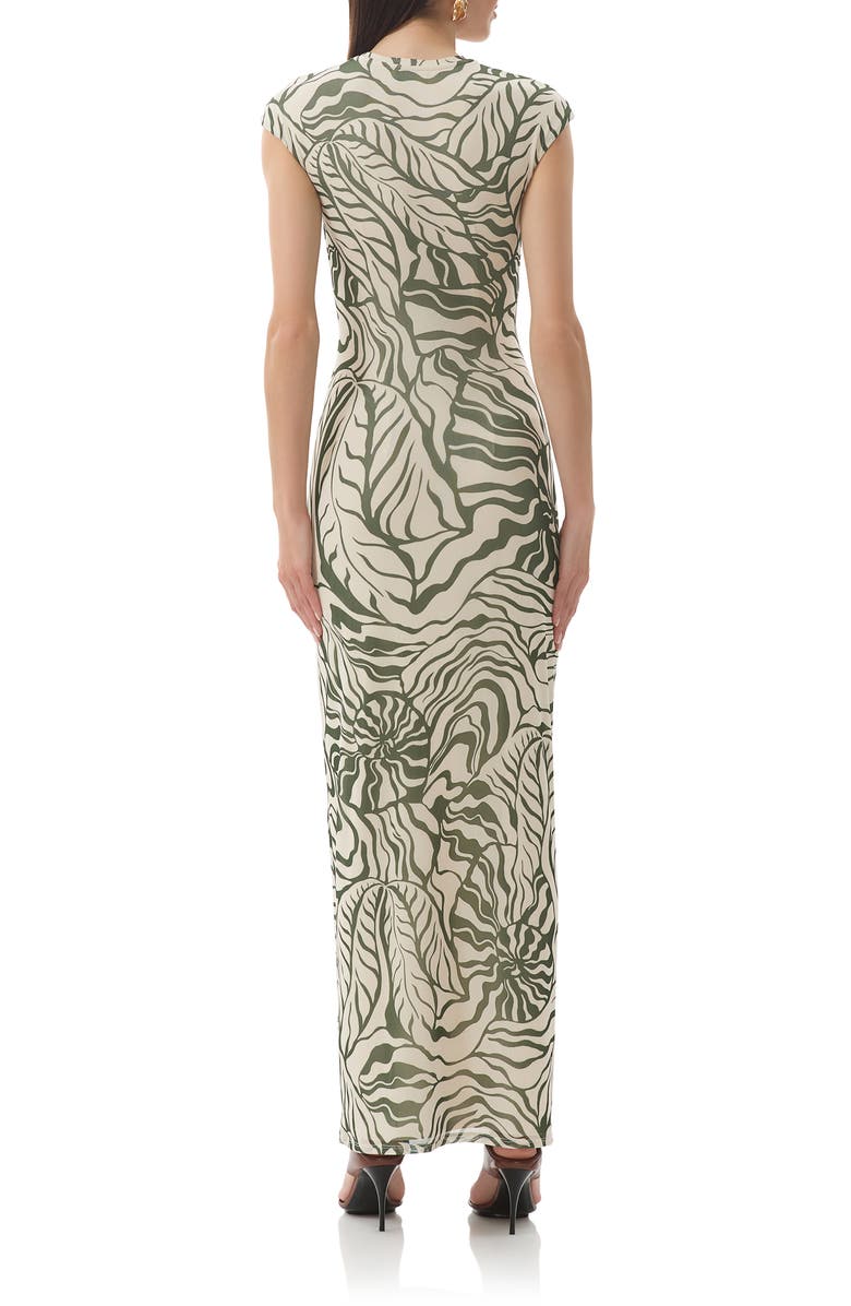 AFRM Cody Print Cap Sleeve Mesh Maxi Dress, Alternate, color, Tonal Shell