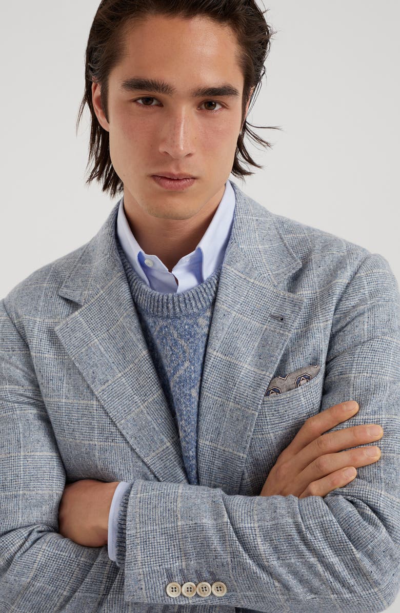 Brunello Cucinelli Prince of Wales Cavallo blazer, Alternate, color,