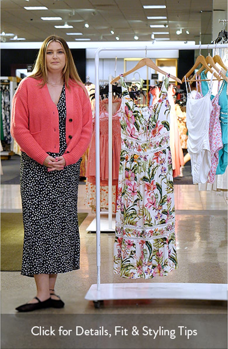 Polynesian Tie Neck Midi Cover-Up Dress, sales video thumbnail