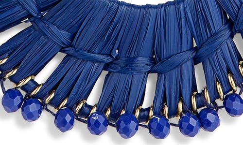 Panacea Beaded Raffia Hoop Earrings