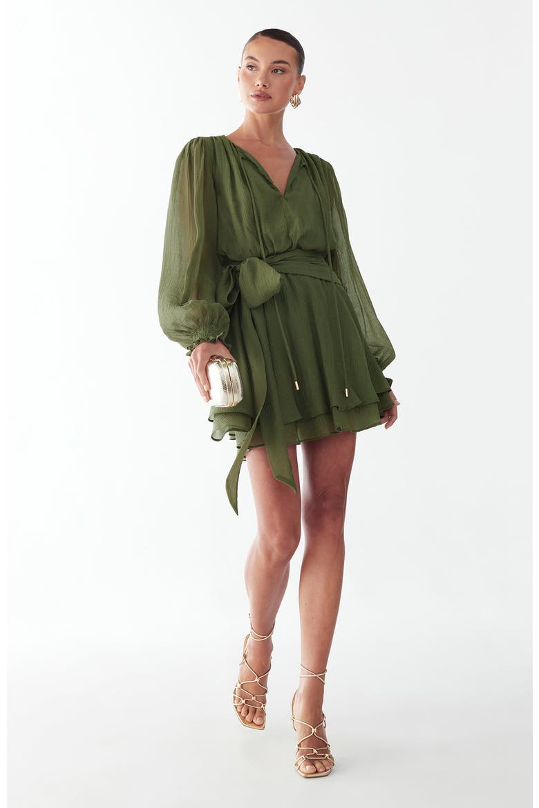 Olia Mini Dress, Alternate, color, Dark Olive