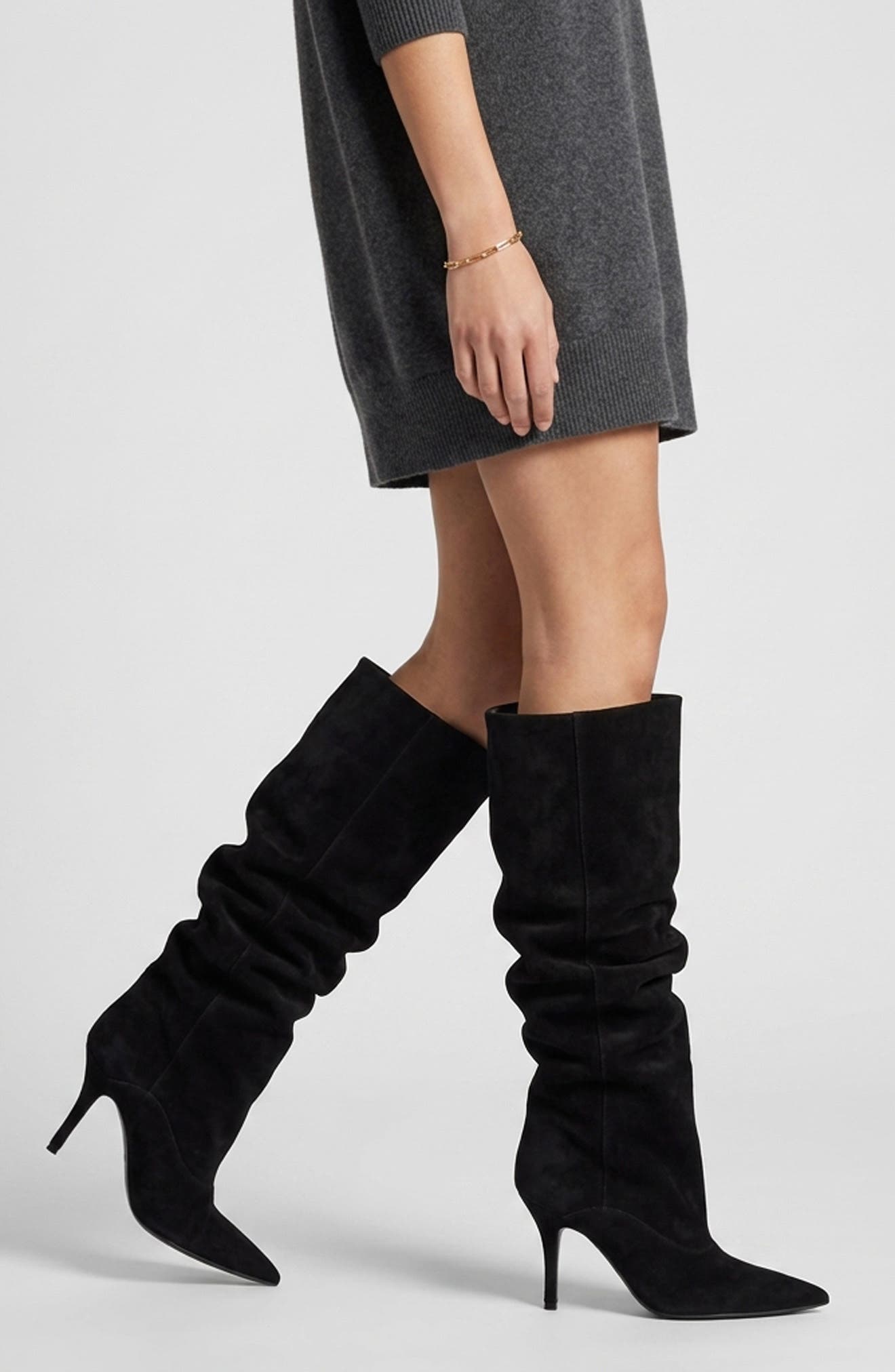 Carolan Pointed Toe Slouch Boot, Alternate, color, DARK BROWN