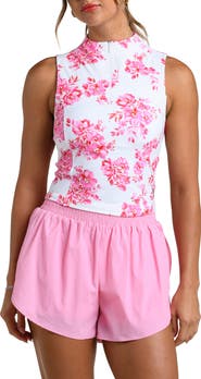 La Blanca Rose Rally Sleeveless Half Zip Top