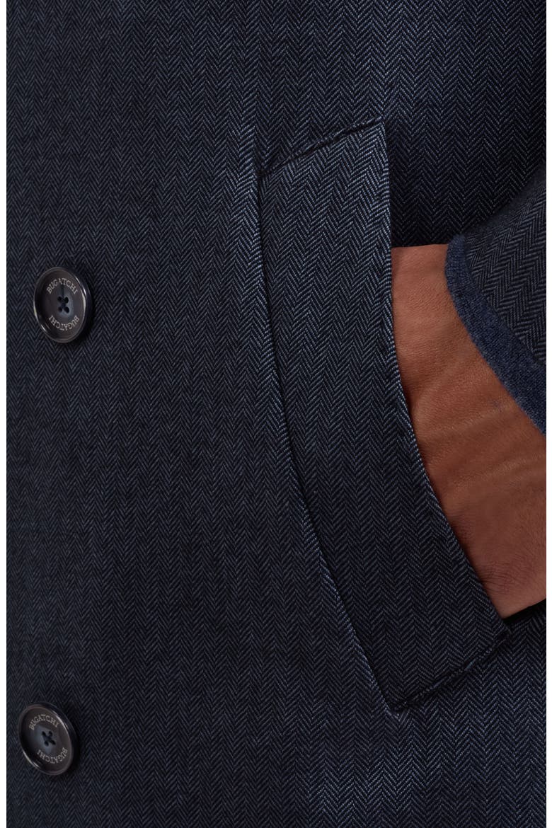 Cotton Double Breasted Coat, Alternate, color, MIDNIGHT