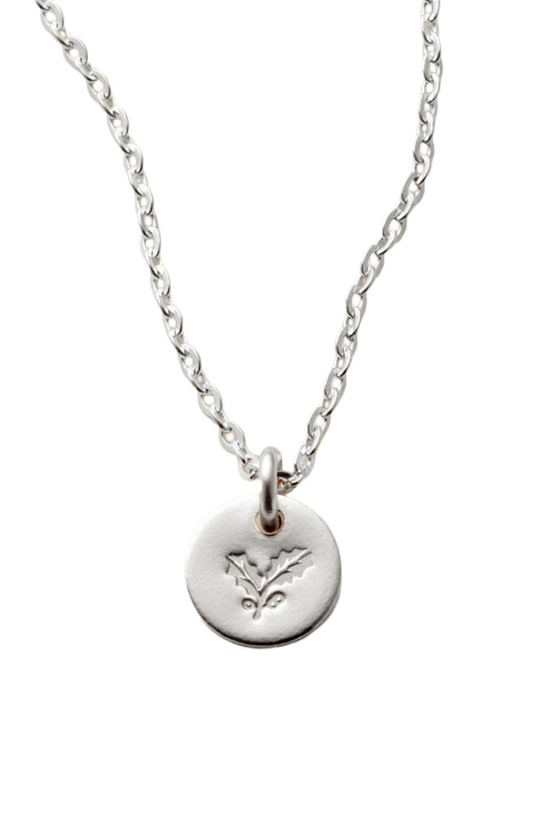 MADE BY MARY December Birth Flower Necklace, Main, color, Silver
