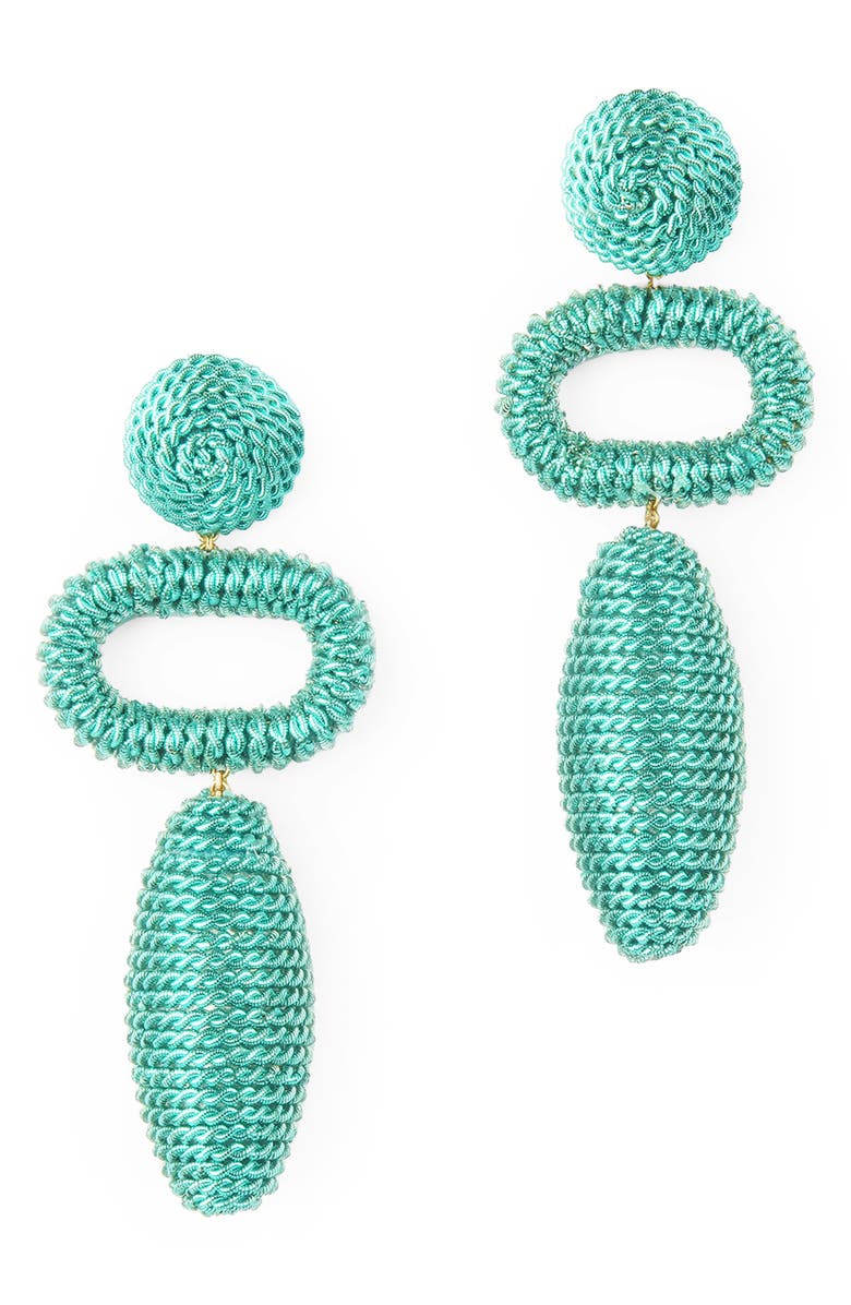 Deepa Gurnani Fontana Drop Earrings, Main, color, Turquoise
