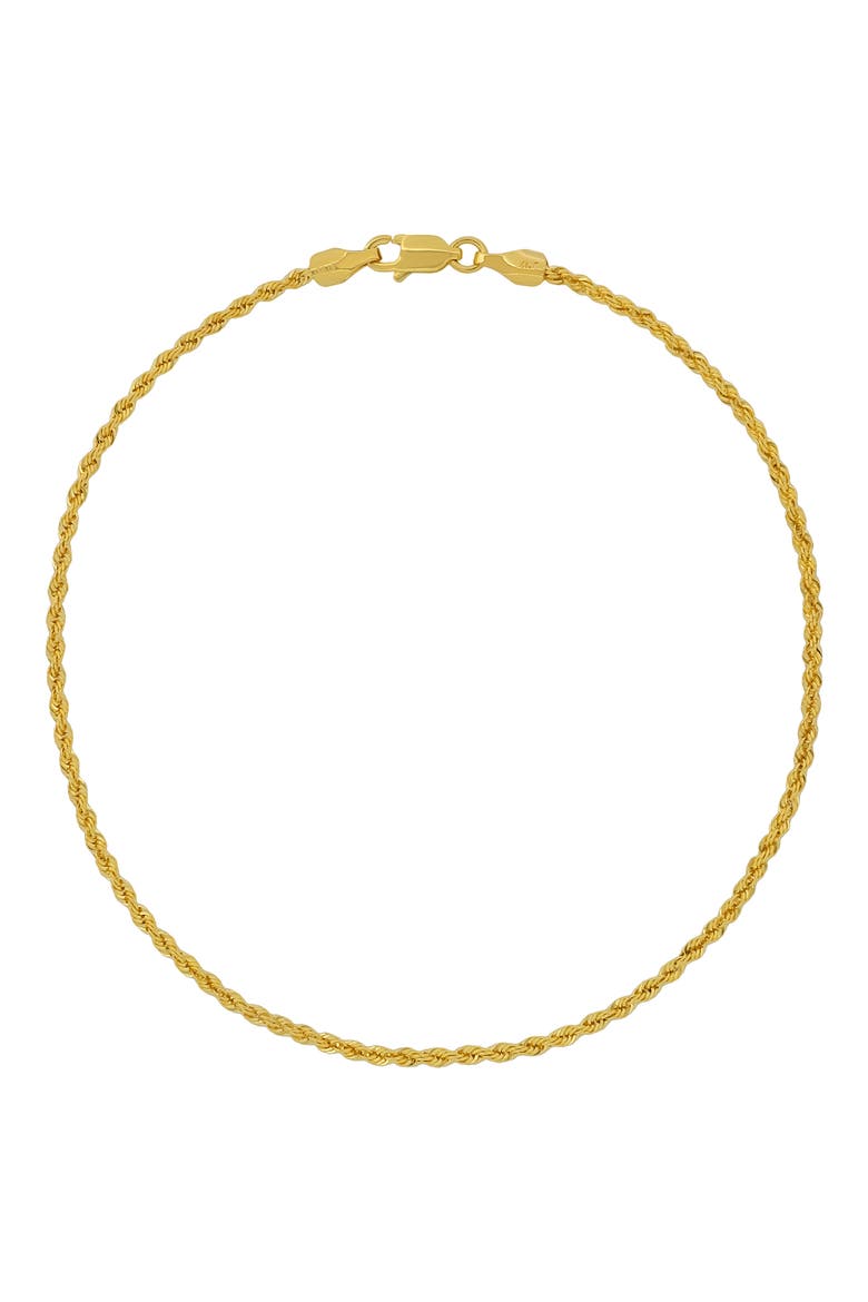 Men's 14K Gold Rope Chain Bracelet, Main, color, 14K YELLOW GOLD