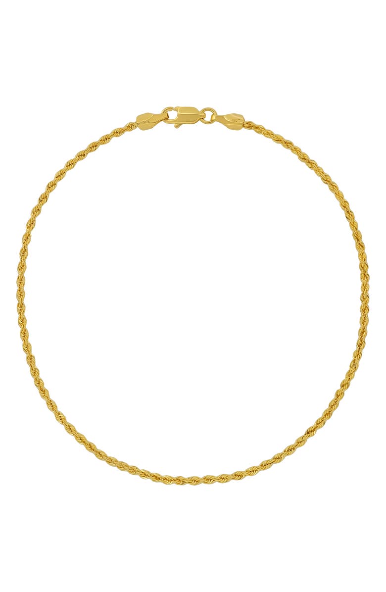 Bony Levy Men's 14K Gold Rope Chain Bracelet, Main, color, 14K Yellow Gold