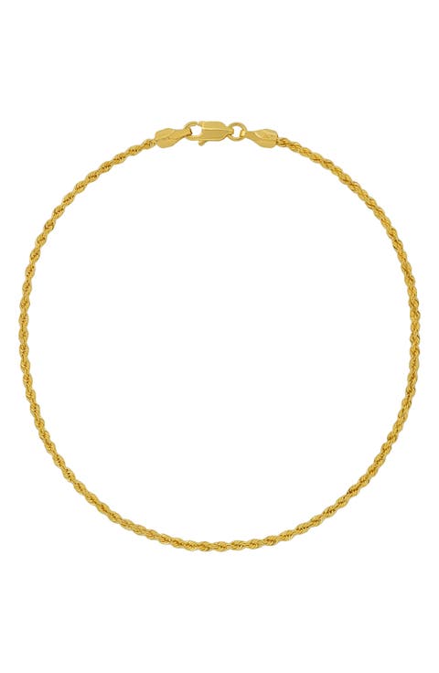 Men's 14K Gold Rope Chain Bracelet