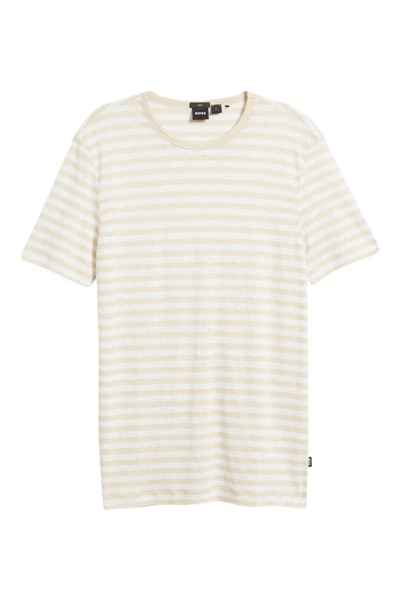 Tiburt Stripe Linen T-Shirt, Alternate, color, OPEN WHITE