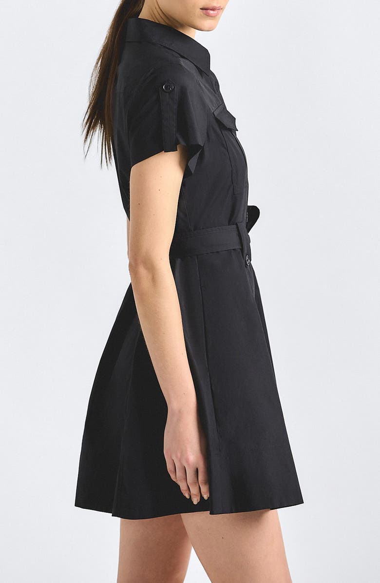 Derek Lam 10 Crosby Azora Poplin Shirtdress, Alternate, color, Black