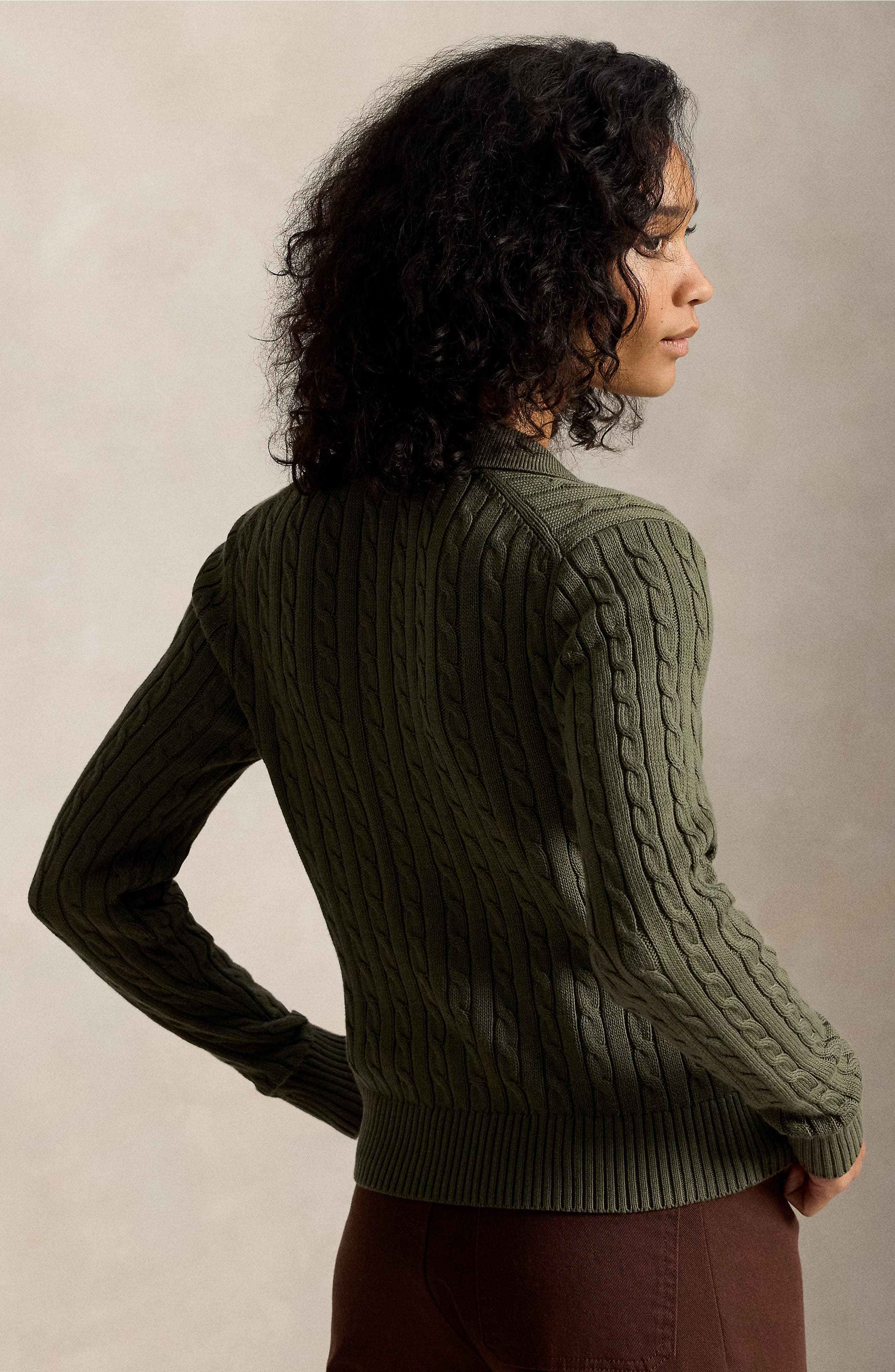 Polo Ralph Lauren Cable Knit Cotton Cardigan (Women) | Nordstrom
