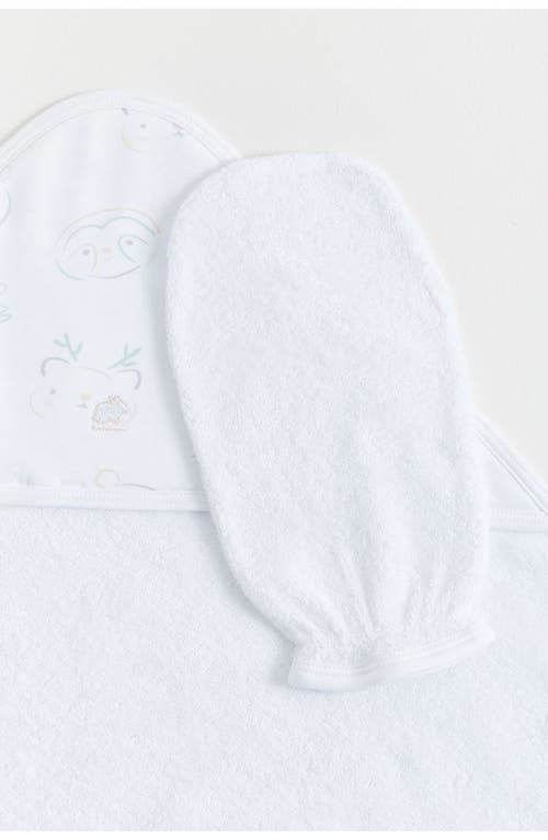 Babycottons Grey Small Hooded Towel In Multicolor