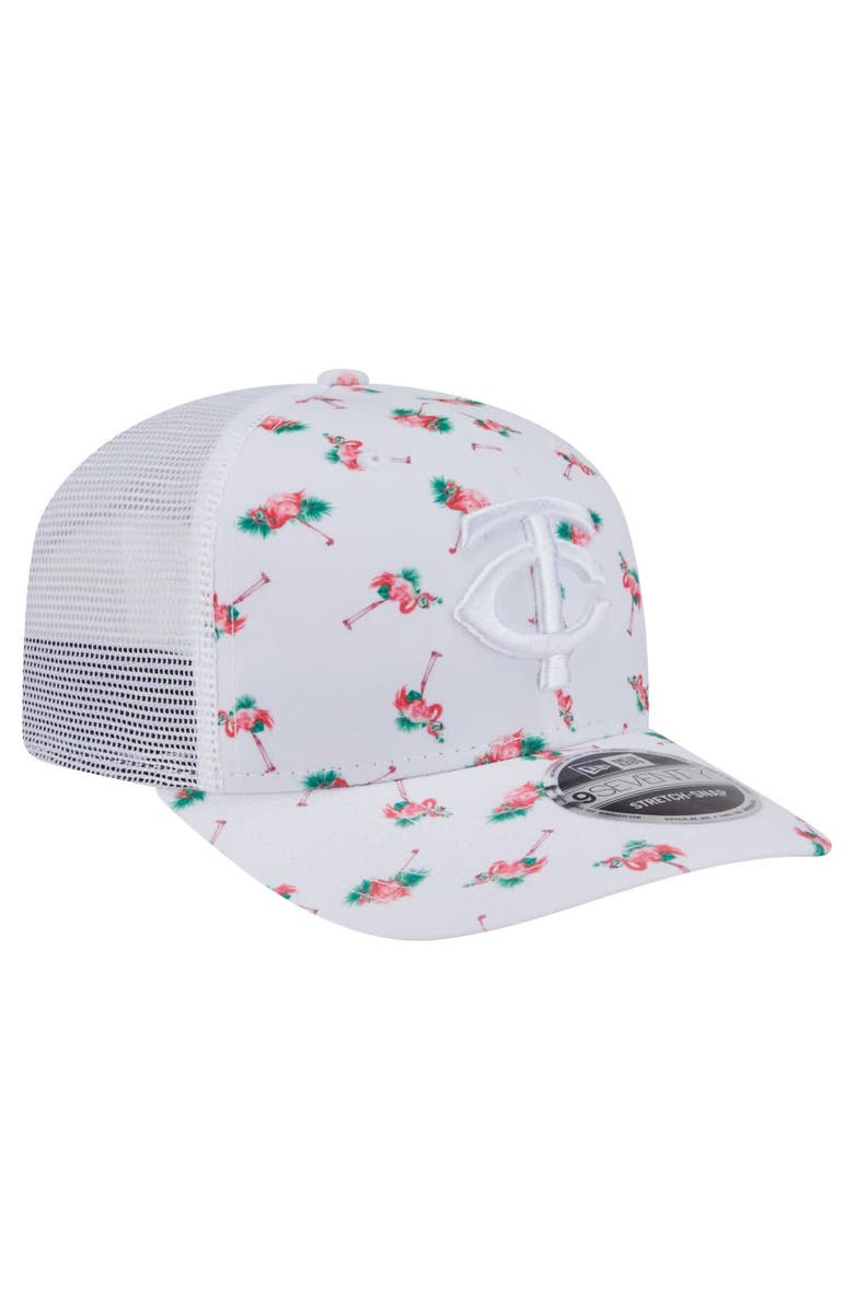 New Era Men's New Era  White Minnesota Twins Flamingo Mesh Back 9SEVENTY Stretch-Snap Hat, Alternate, color, 