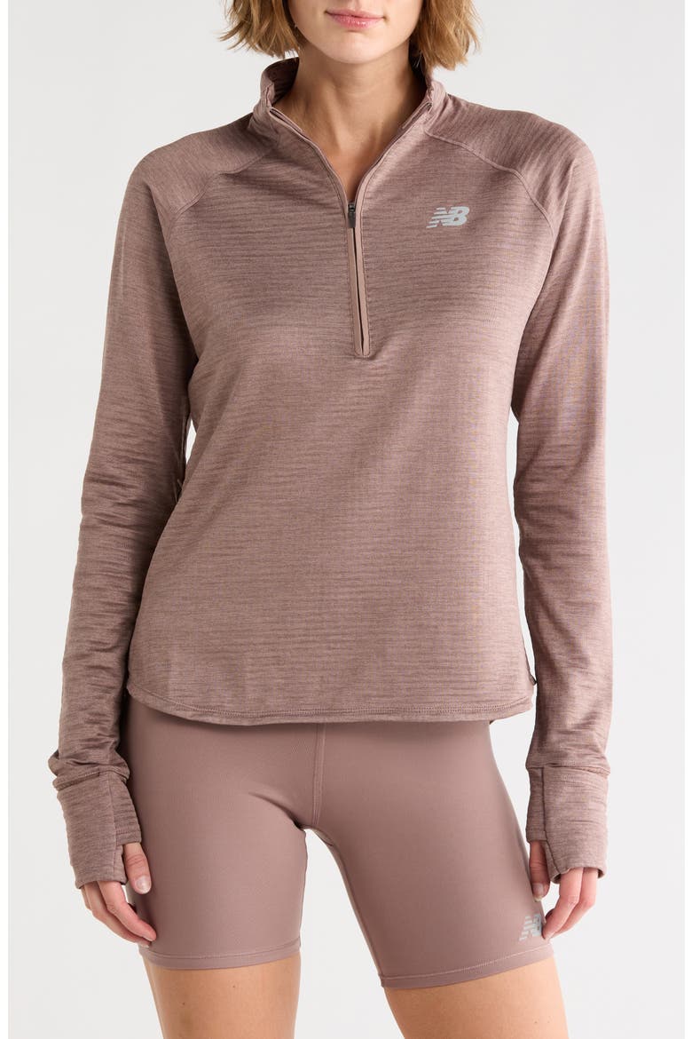 RC Essential Heat Grid Half Zip Pullover, Main, color, BROWN