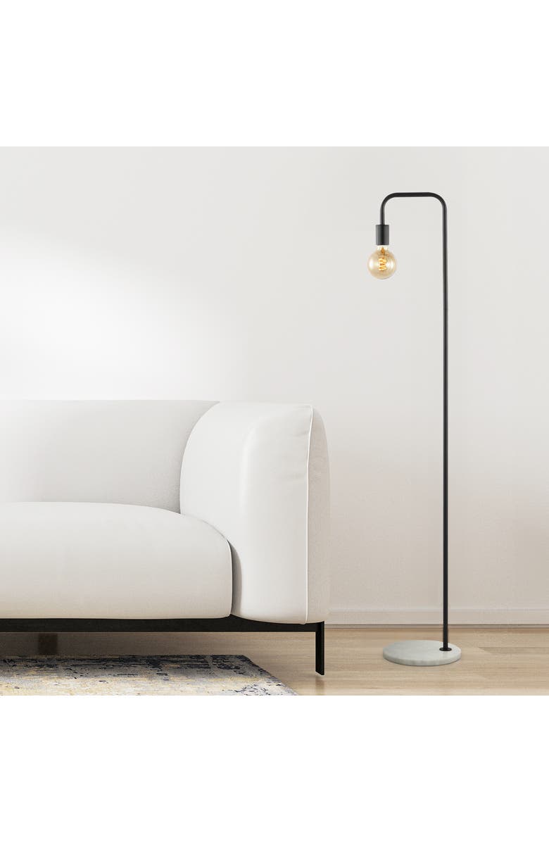 JONATHAN Y Vega Minimalist Edison Metal/Marble Floor Lamp, Alternate, color,