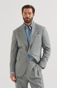 Brunello Cucinelli Virgin Wool And Silk Lightweight Hopsack Cavallo Tailor Blazer