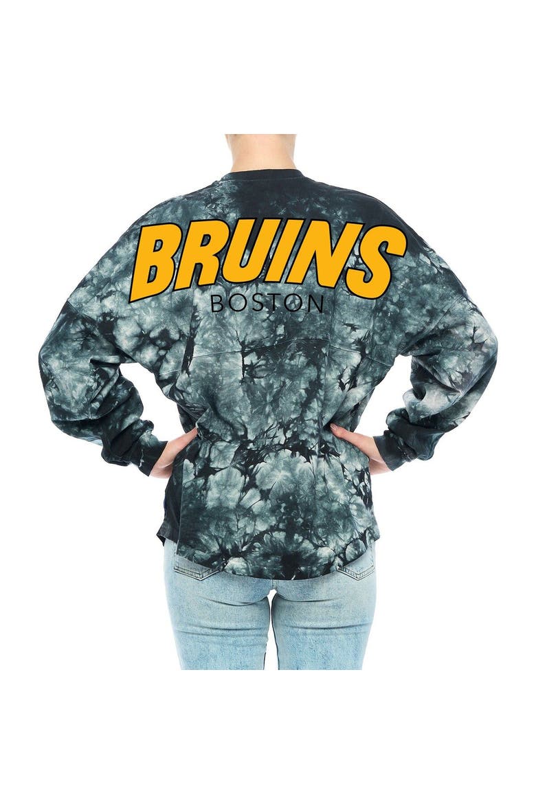Women's Fanatics Branded Black Boston Bruins Crystal-Dye Long Sleeve T-Shirt, Alternate, color, Black