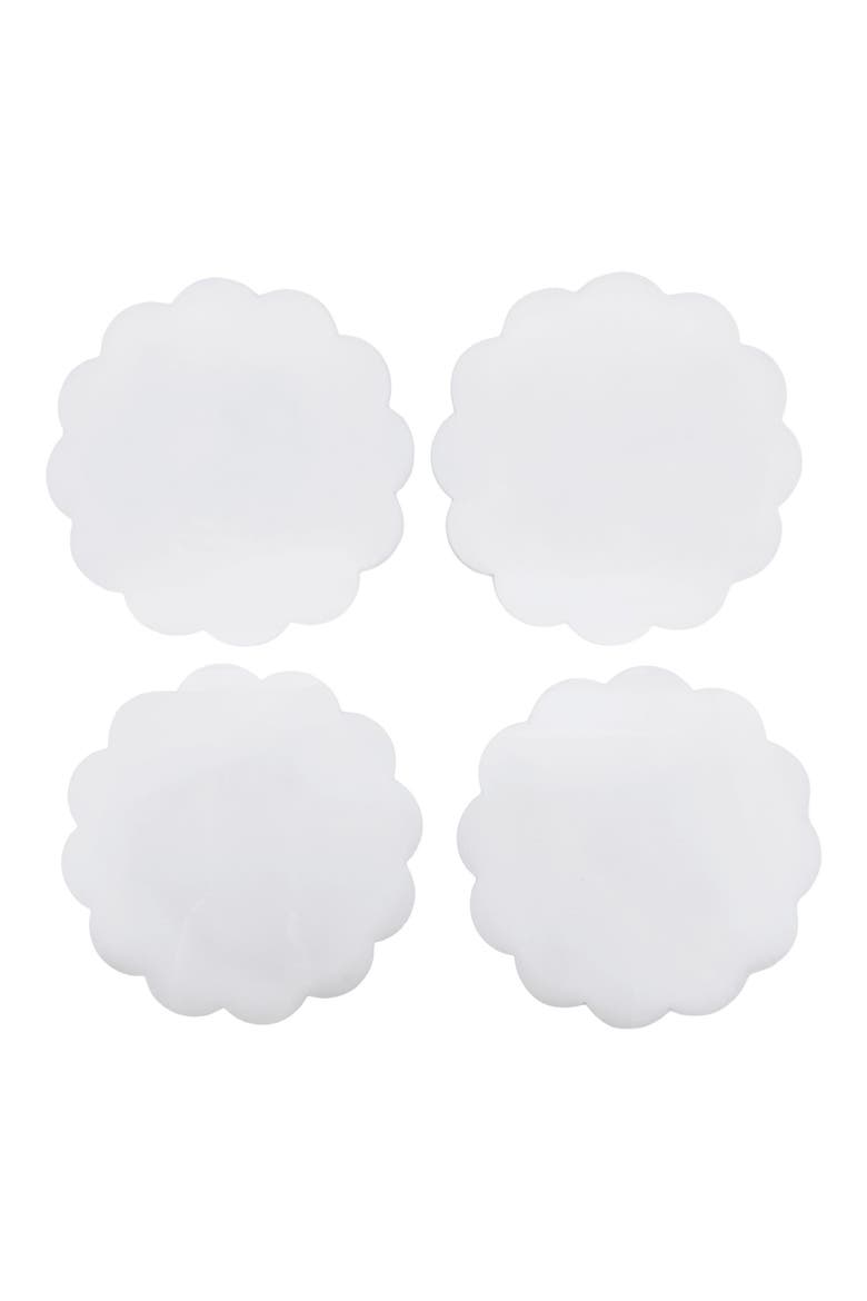 Scallop Set of 4 Acrylic Coasters, Main, color, WHITE