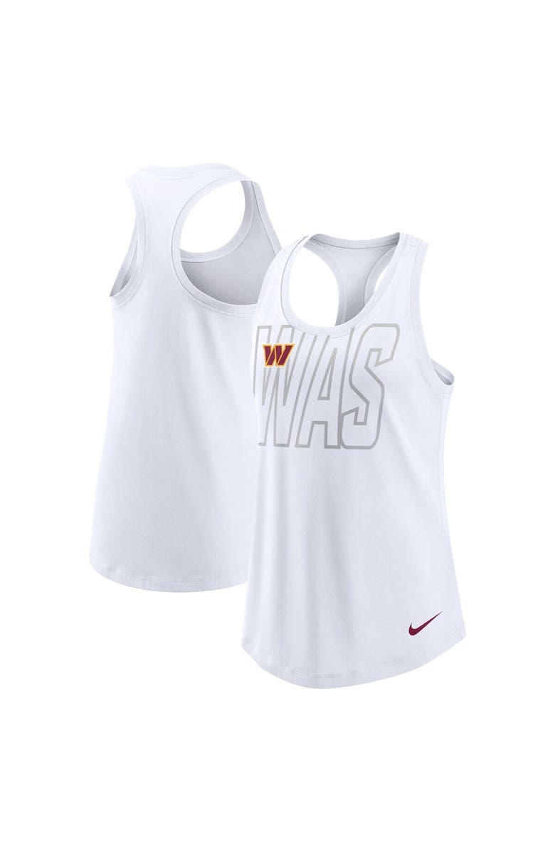 Nike Women's Nike White Washington Commanders Tri-Blend Scoop Neck Racerback Tank Top, Alternate, color,