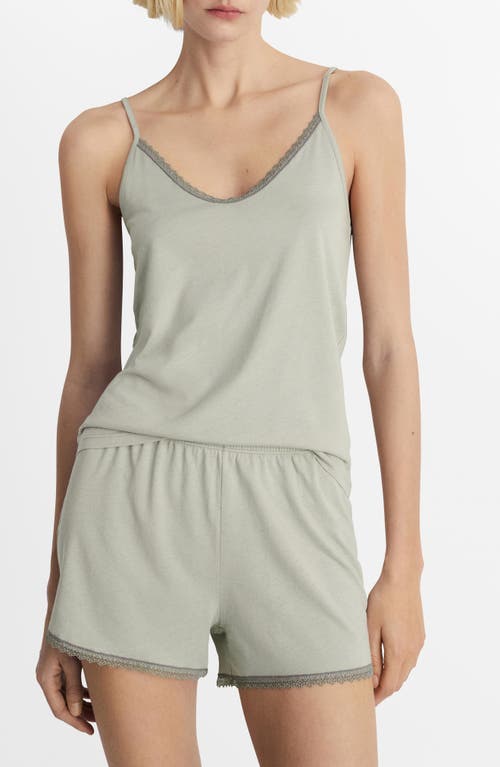 Mango Contrast Lace Sleep Camisole In Gray