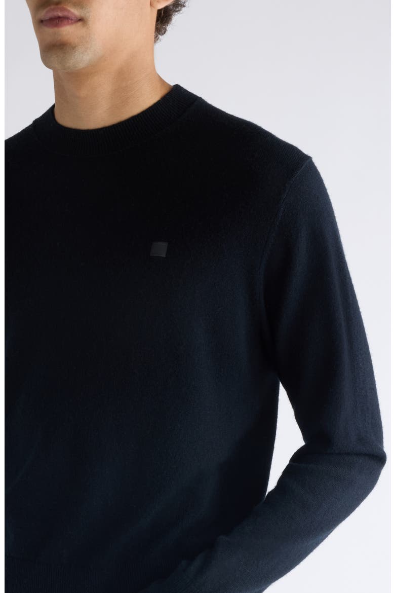 Kalas Core Face Patch Wool & Yak Hair Sweater, Alternate, color, BLACK